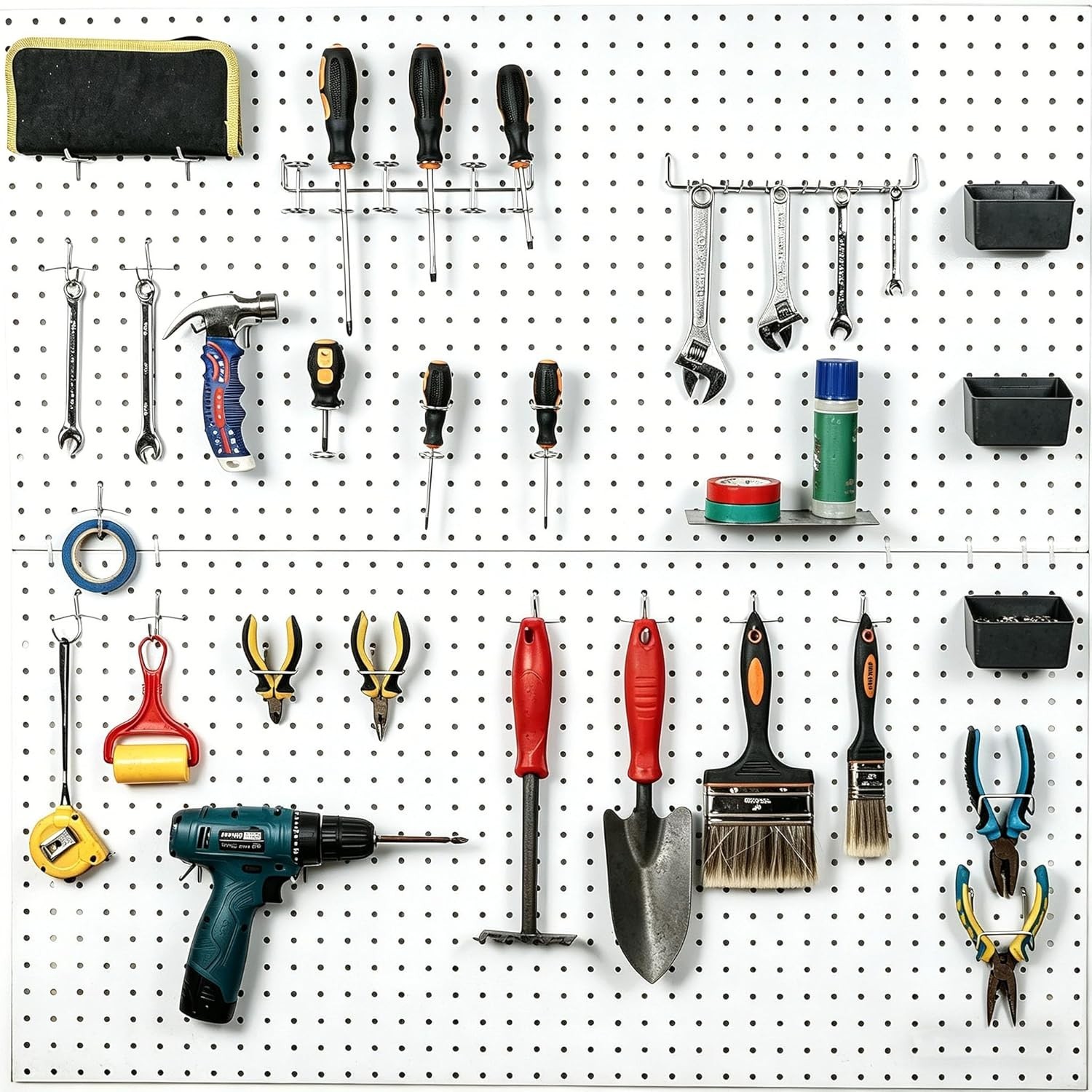 Versatile 80-Piece Pegboard Hooks with Bins for Efficient Workspace Organization