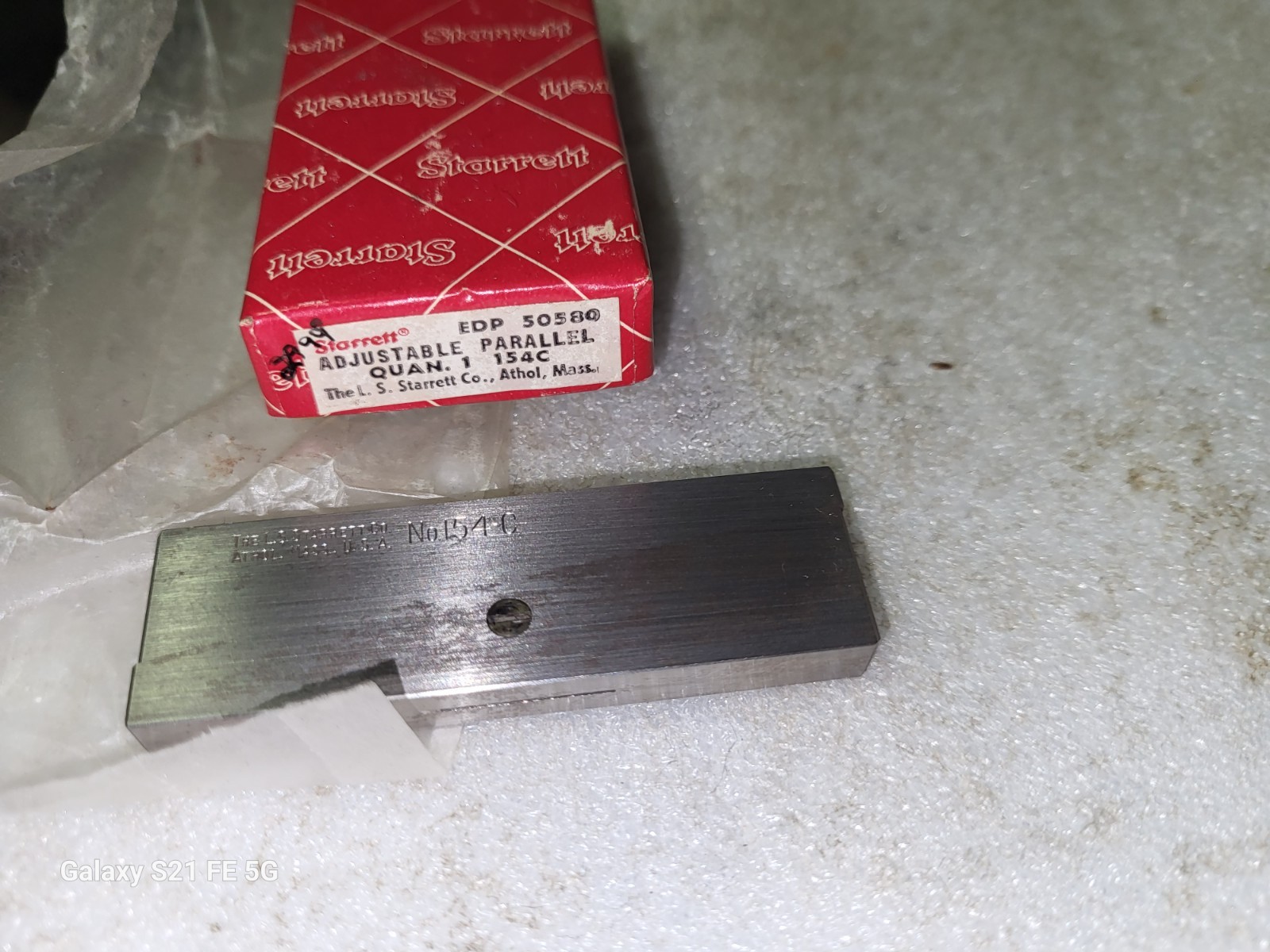 NOS Starrett Adjustable Parallel 154C