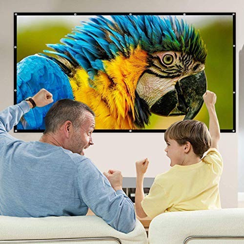 Projection Screen 150 Inch 16:9 Foldable Portable Anti-Crease Polyester for