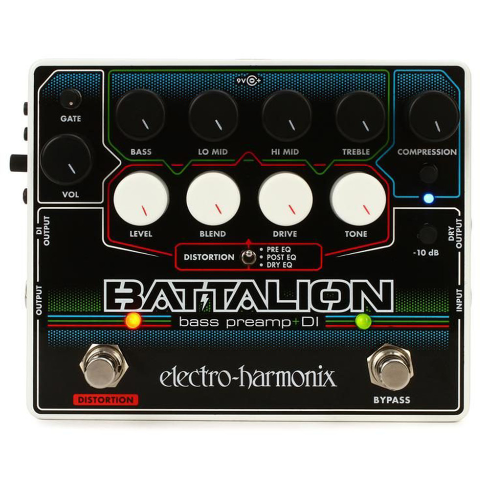 Electro-Harmonix Battalion - Bass Preamp + DI Effect Pedal - New