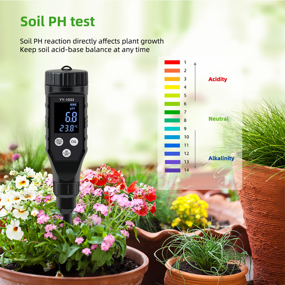 Smart Soil PH Meter 0.0-14.0pH Bluetooth Soil Data Logger Temp Acidity Analyzer