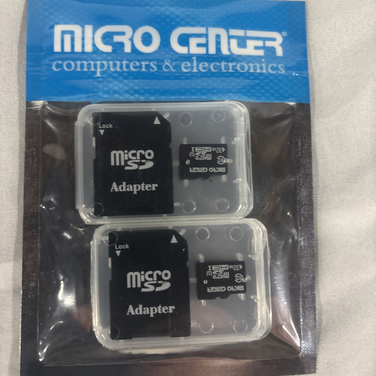 MICRO CENTER 32GB MICRO SDHC MEMORY CARD 2 PACK Sealed