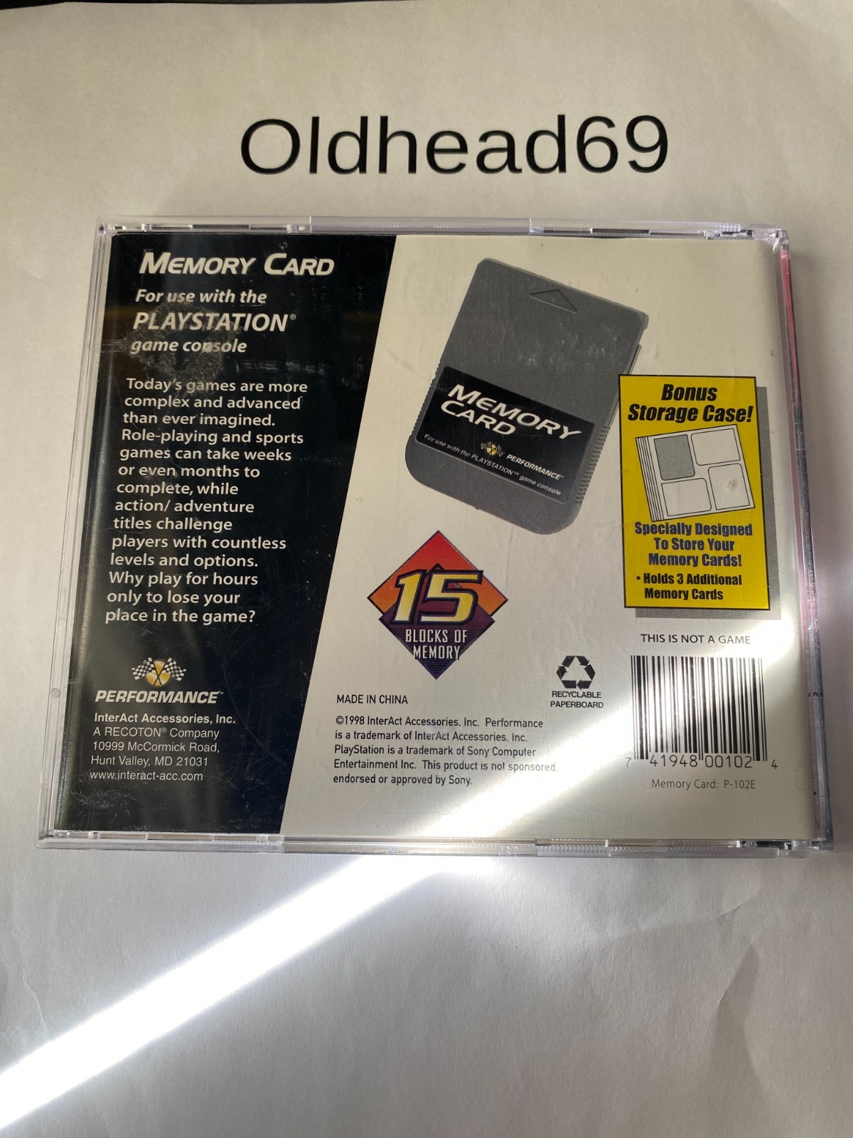 InterAct Performance Sony PlayStation 1 PS1 Memory Card Case Holder With Cards