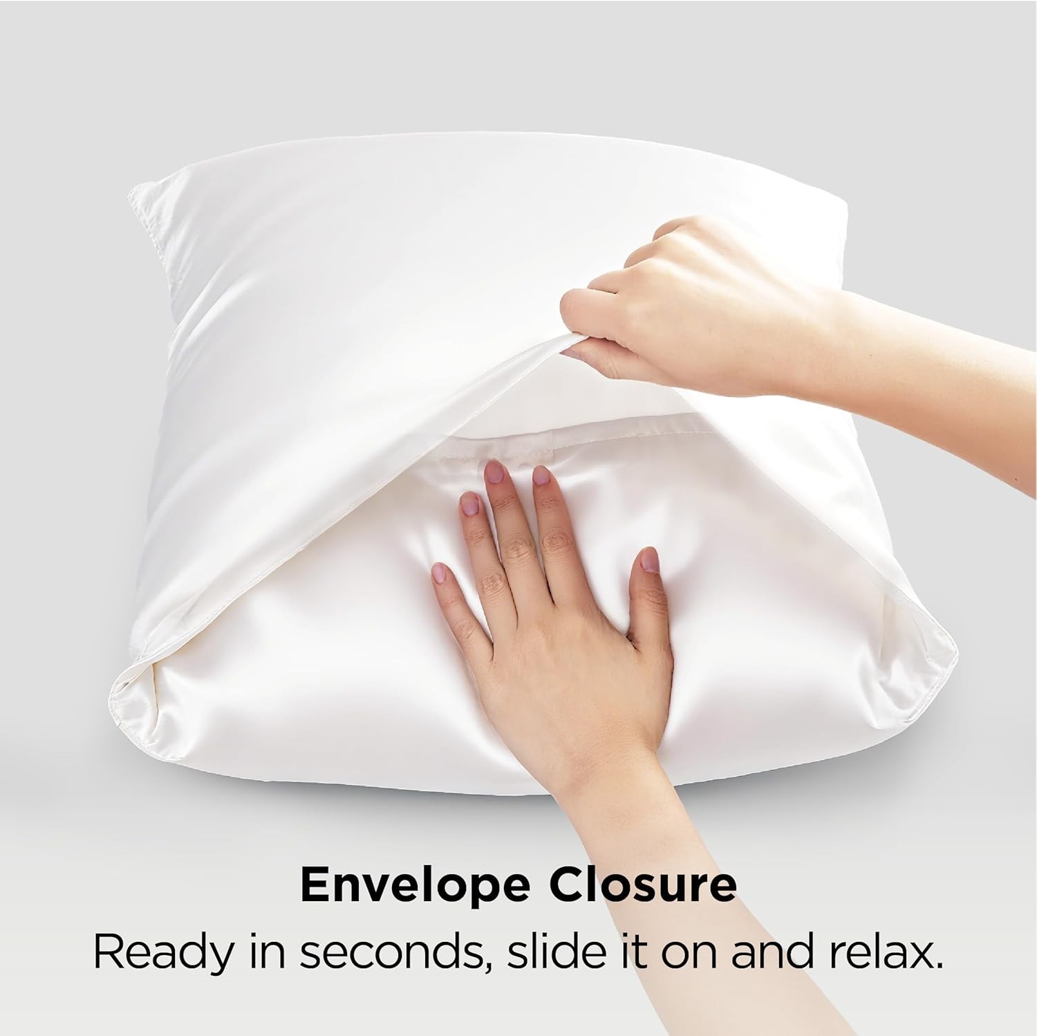 Silk Satin Pillowcase for Hair Skin Pillow Cases Set of 2 Zipper Pillow Covers