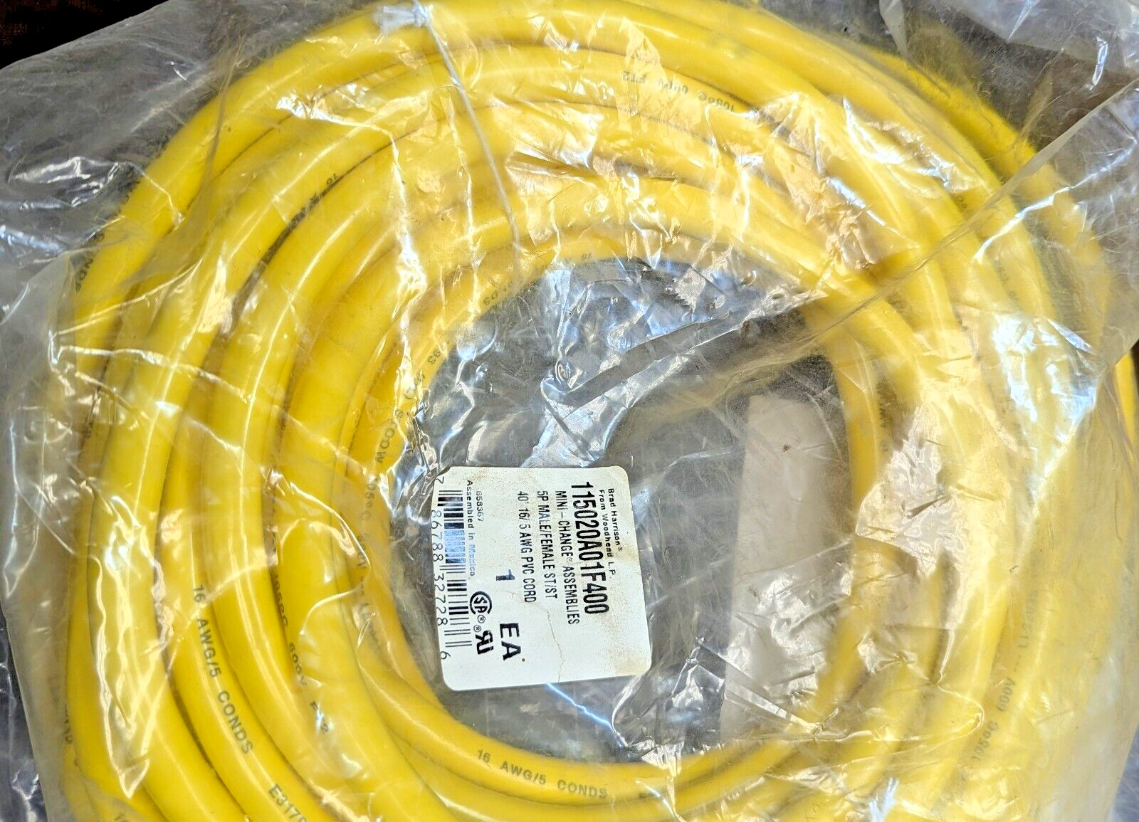 40 Foot 16/5 AWG STOOW Woodhead Male/Female Cord-Set Mini-Change Extension [A5B2