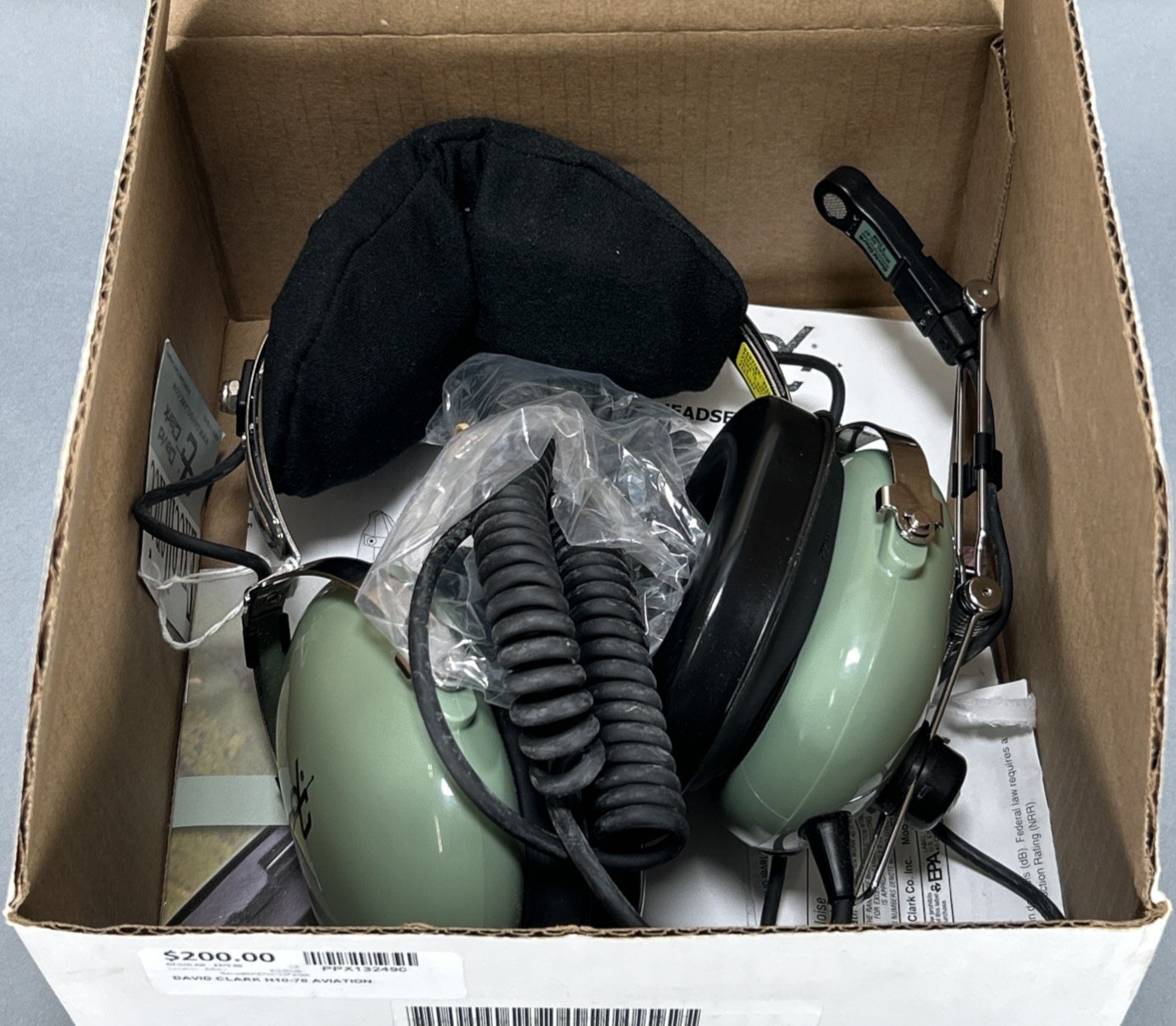 David Clark Aviation Headset H10-76 ; Green