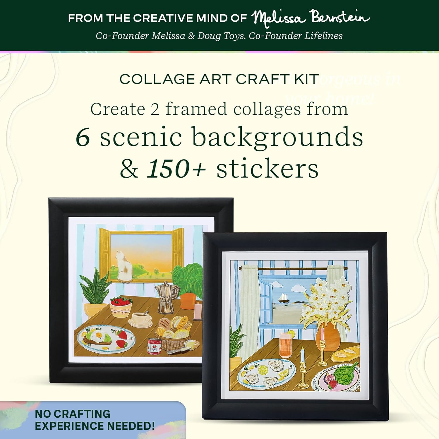 FlowCrafts, Collage Art Kit - Miniature Framed Collages from 6 Scenic Backgro...