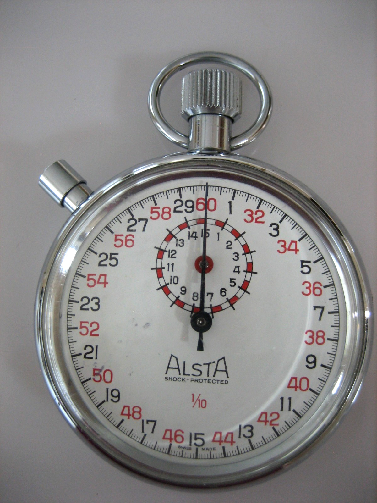 Vintage Alsta Mechanical Wind-up Stopwatch Made in Switzerland