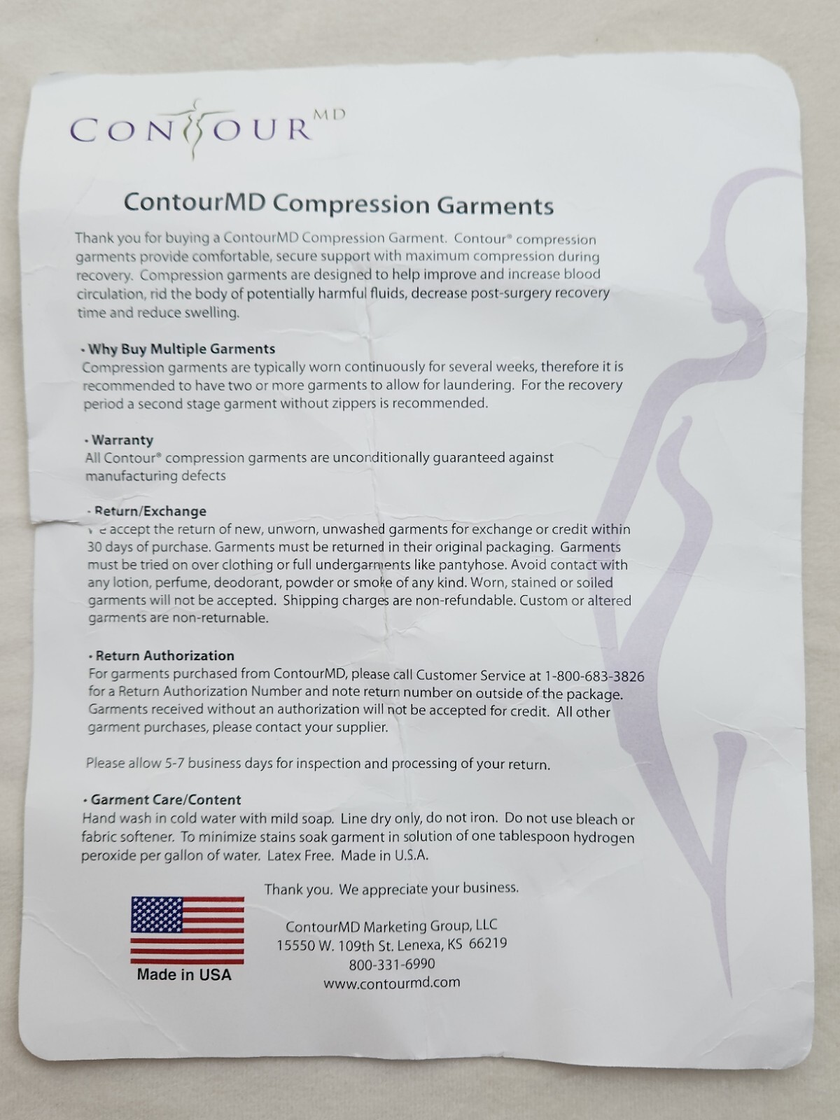 ContourMD Abdominal Binder Compression Wrap Postpartum Belly Band B2
