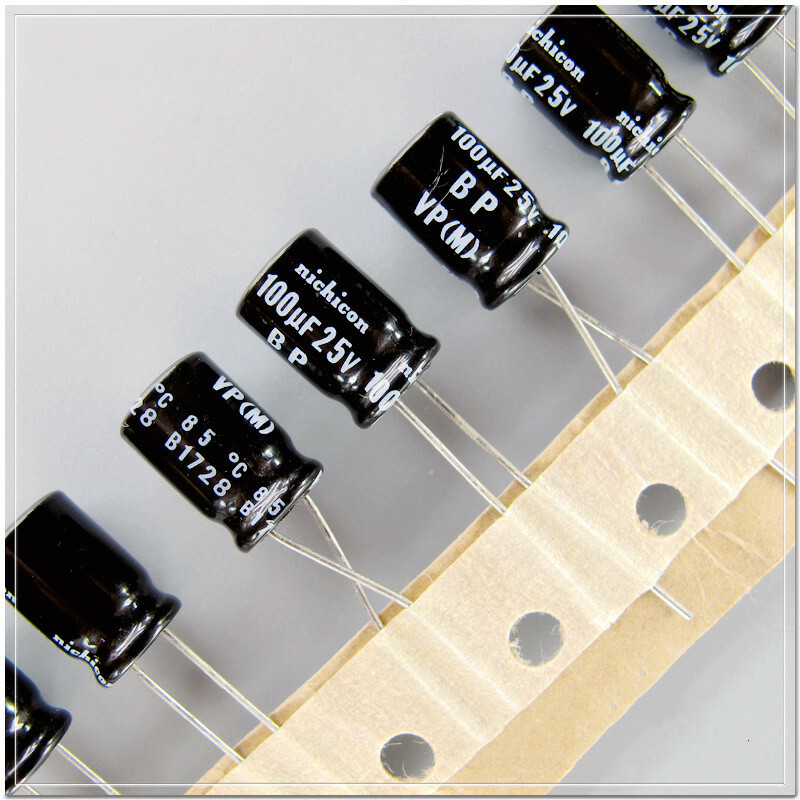 20Pcs nichicon VP-BP series 100uF/25V non-polar electrolytic capacitor 8X11.5mm