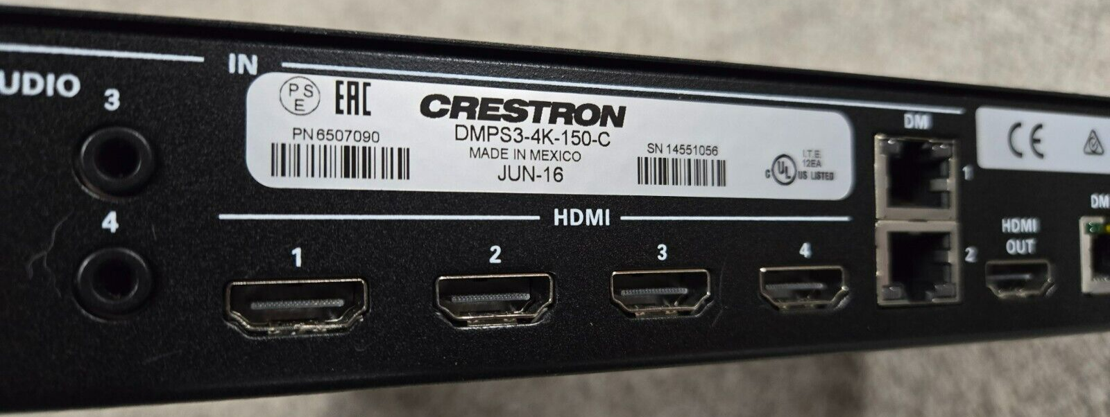 Crestron DMPS3-4K-150-C 3-Series 4K DigitalMedia Presentation System HDMI