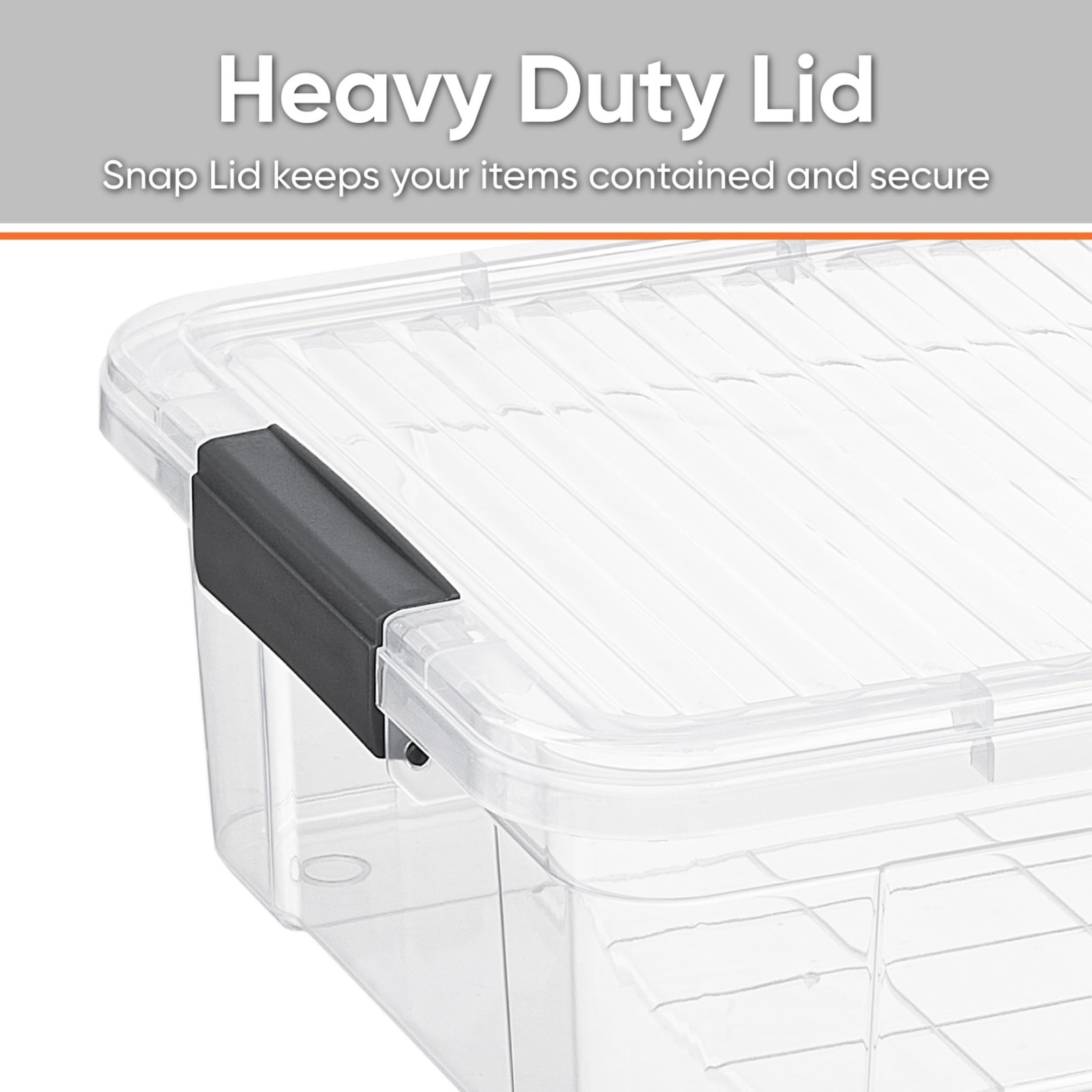 Superio Clear Storage Box with Lid, 13.7 Qt Stackable Plastic Organizer Bin