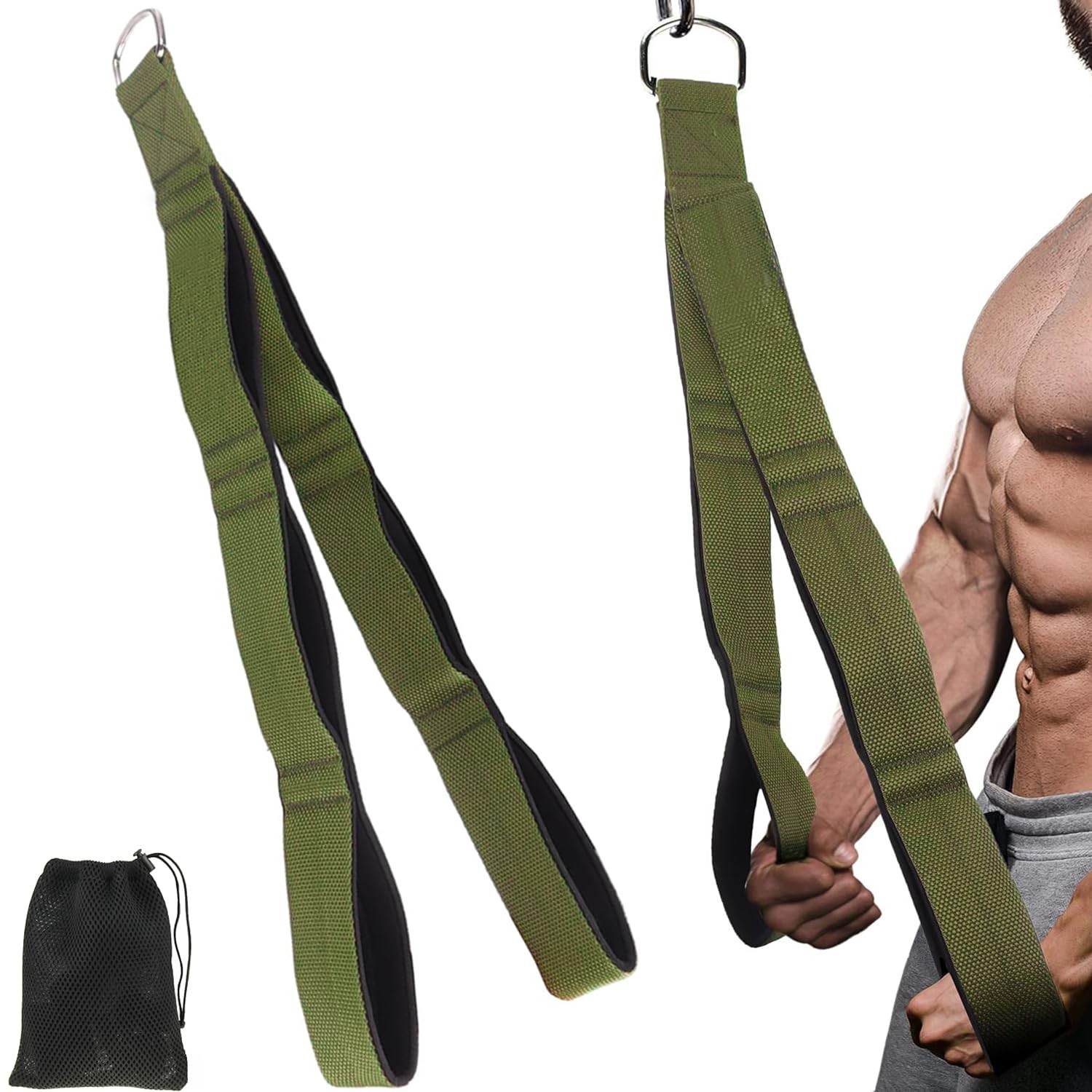 Tricep Rope Pull Down Attachment With Carry Bag Cable Machine Arm Training