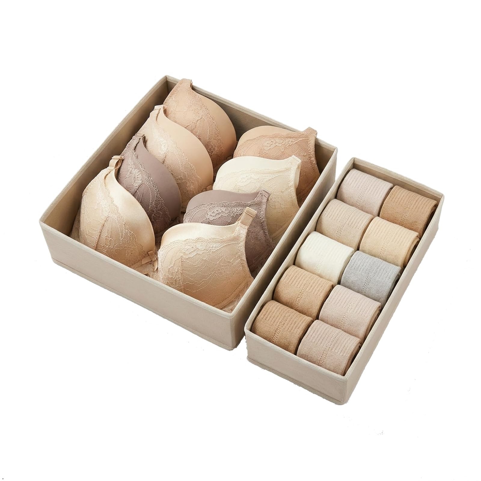 Underwear Drawer Organizer, 2 Pack, Khaki