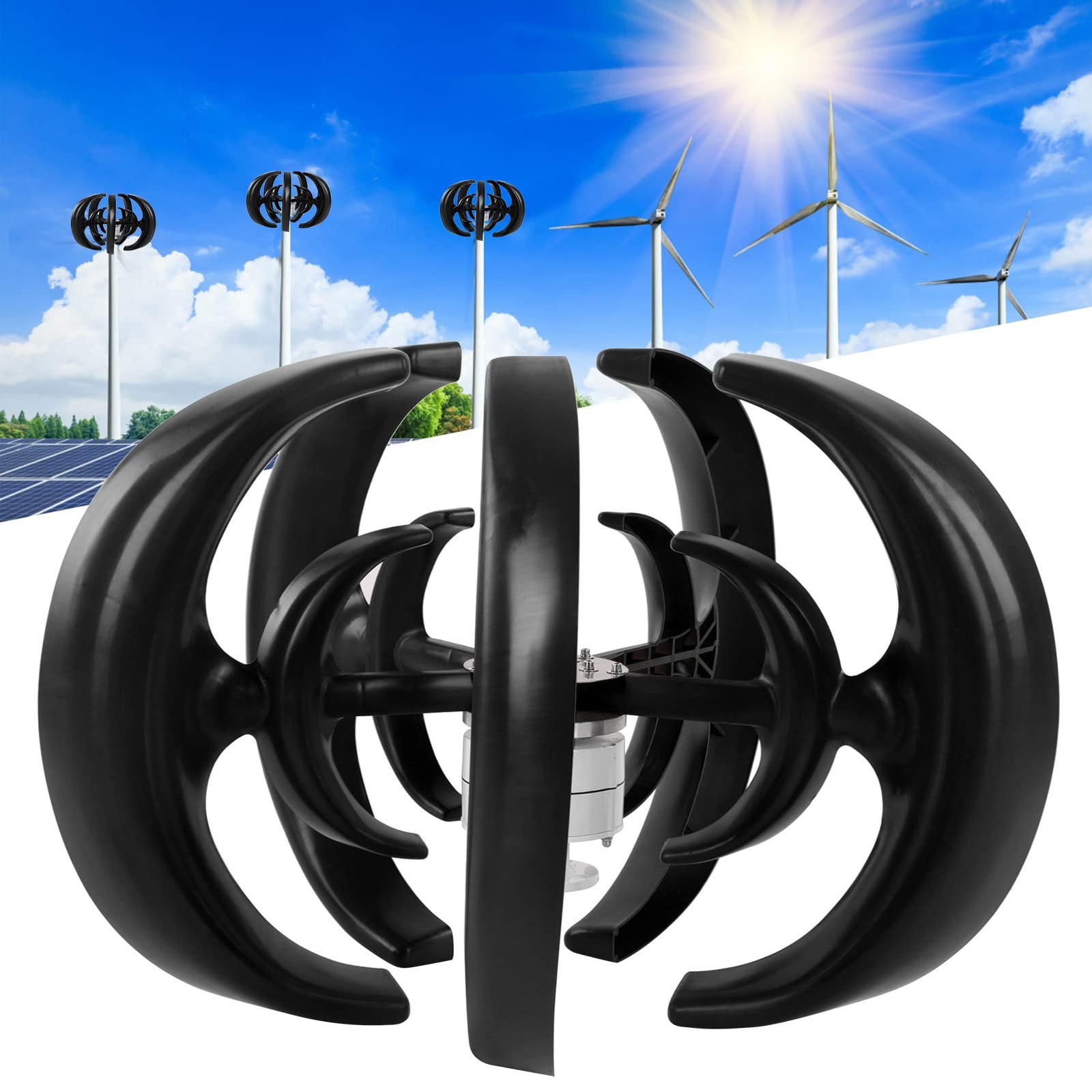 1200W Wind Turbine Generator, 12V Wind Vertical Axis Generator Kit
