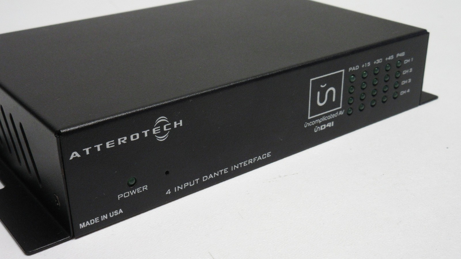 Attero Tech unD4i | 4 Input Dante Interface | PoE+DATA | USA | NO POWER ADAPTER