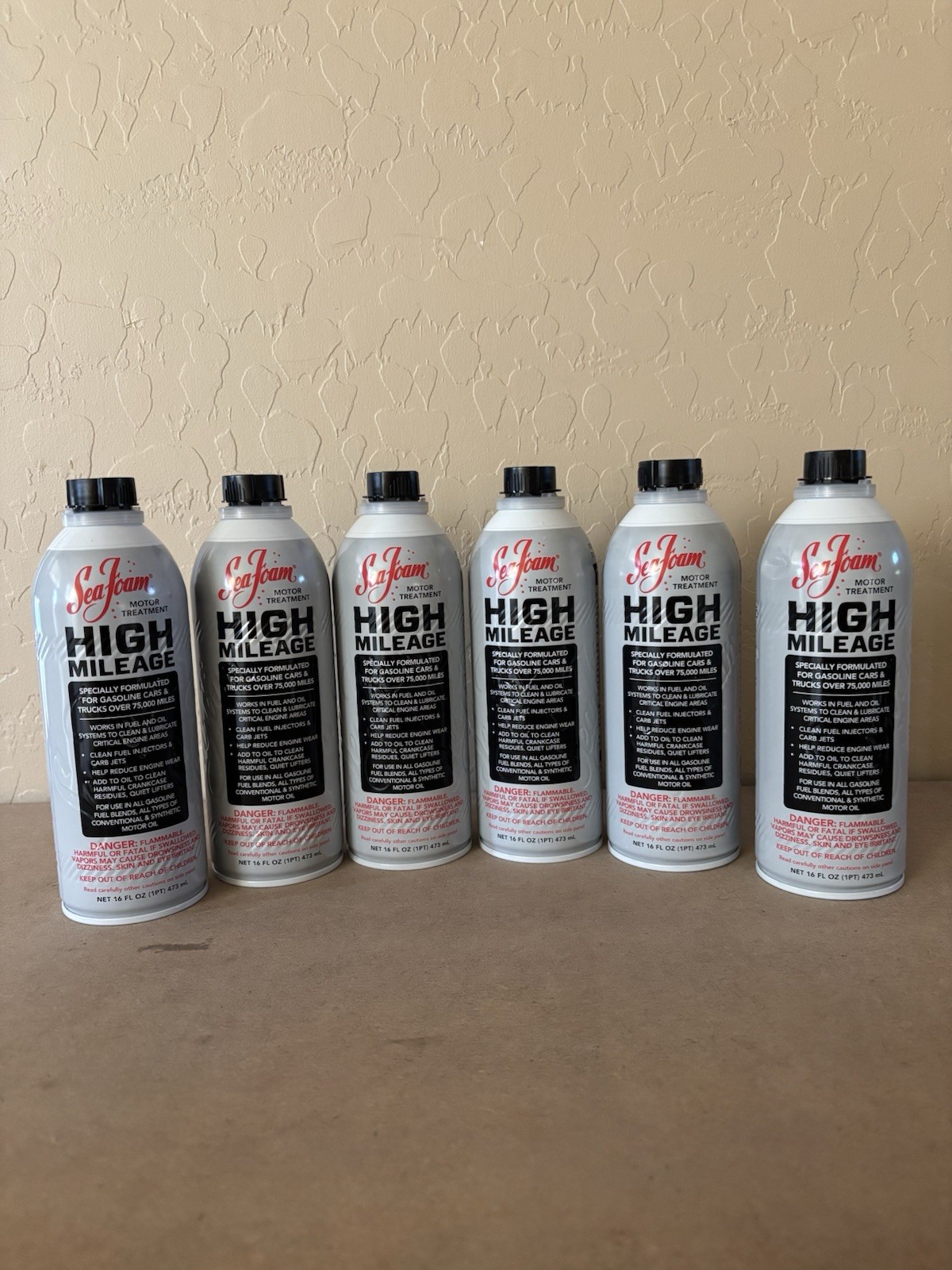 Sea Foam HM16 High Mileage Fuel Injector Cleaner 16oz HM-16 Pack of 6