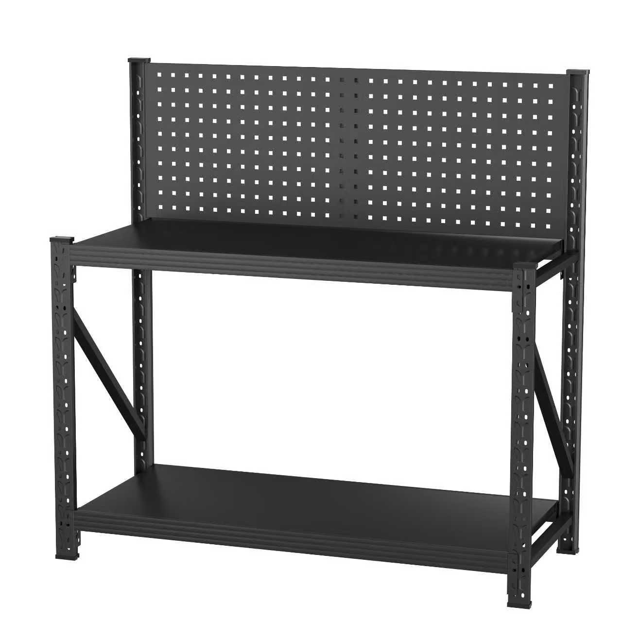 Heavy Duty Workbench 3000lb Capacity Pegboard Wheels Adjustable Shelves Garage