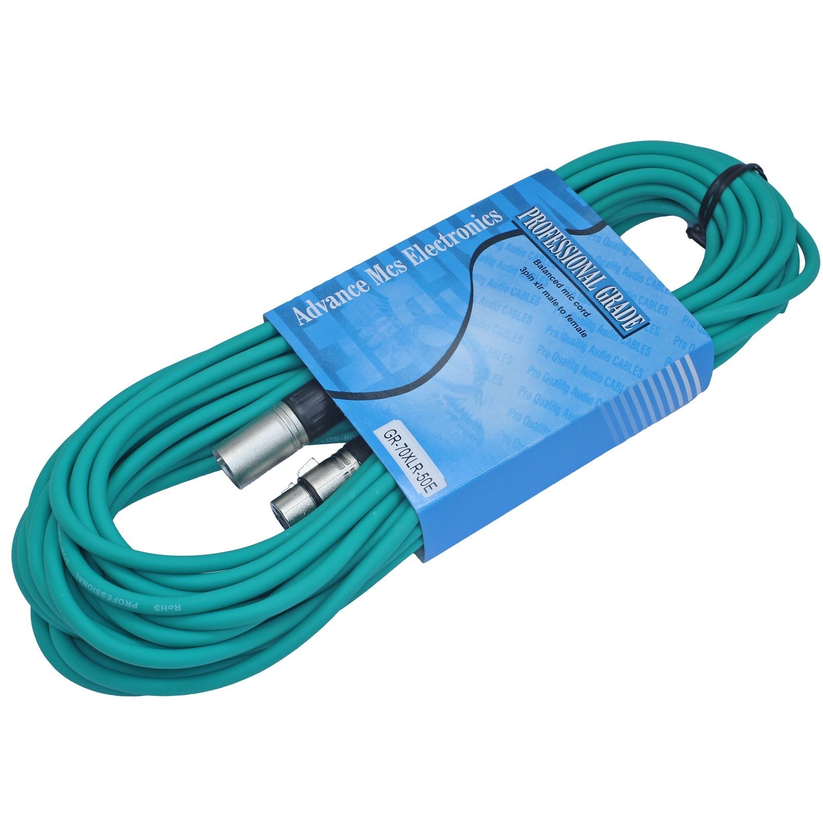 50 Foot Male to Female XLR Microphone Cable (Green) Green