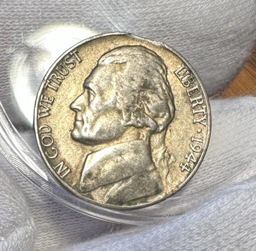 1944 P War Nickel Rim Clip Error
