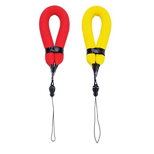 2 Pack Waterproof Camera Float Strap for Nikon W300 W150 W100 Red & Yellow