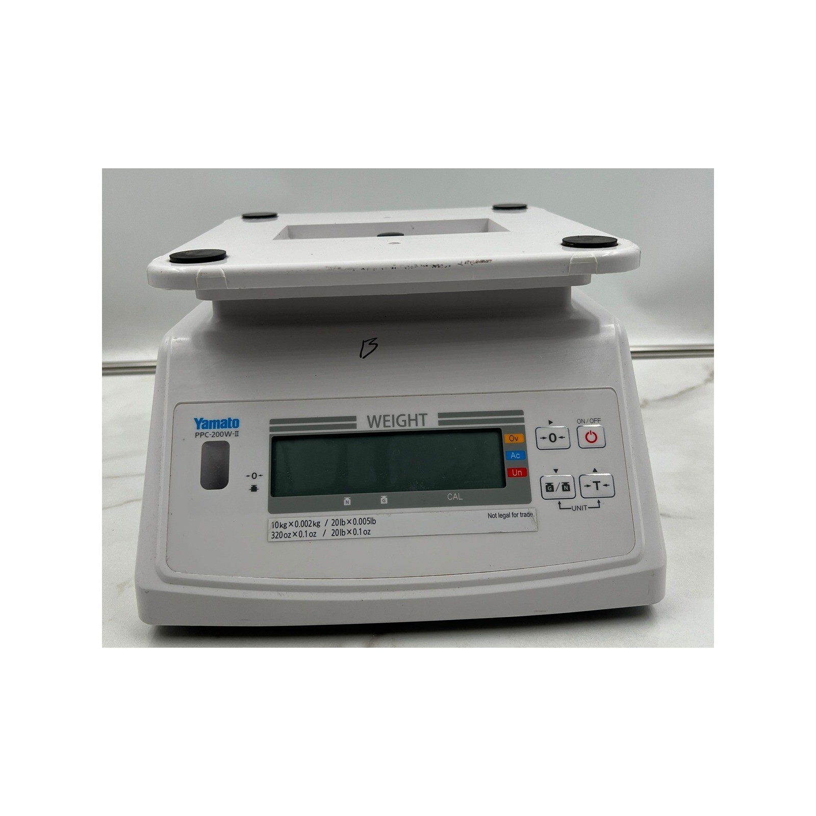 Yamato PPC-200W-II Digital Scale 20lb 10kg Capacity White Industrial Bench Scale