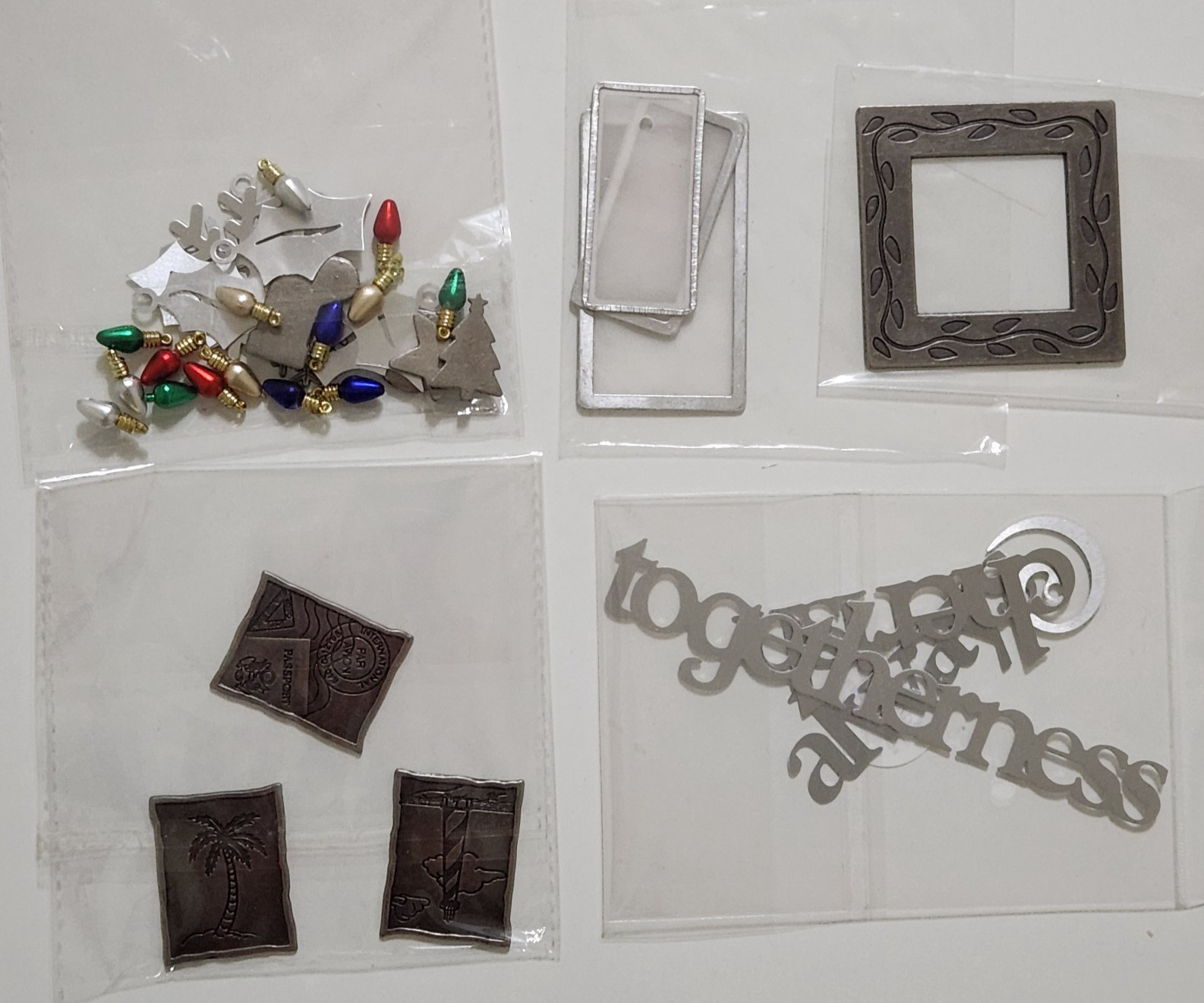 Lot Making Memories Metal Scrapbooking Frame Plaque Words Shapes Tags Charms -C