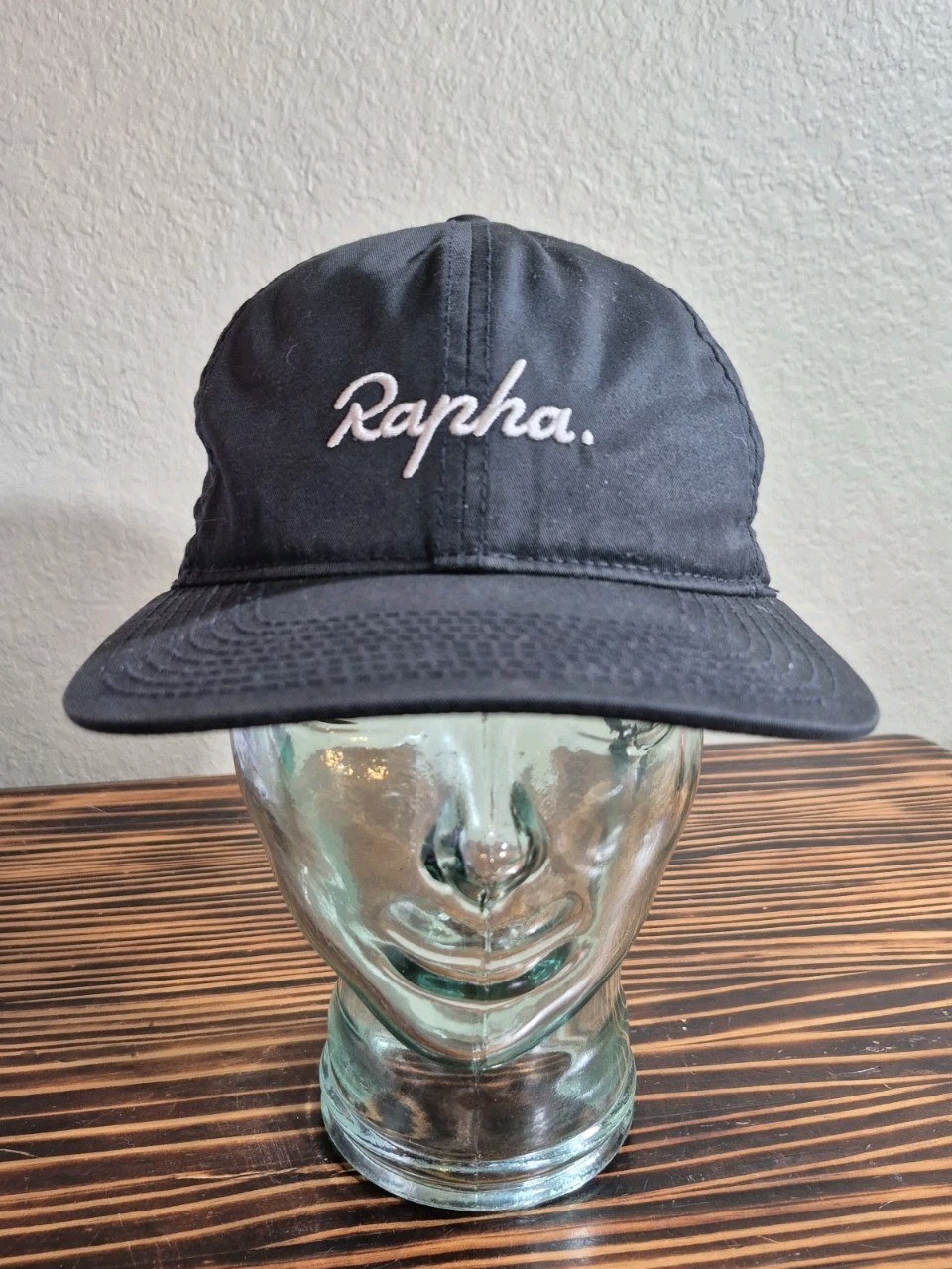 Rapha Trail 6 Panel Cap Black White Embroidery Cycling Snap Back Hat