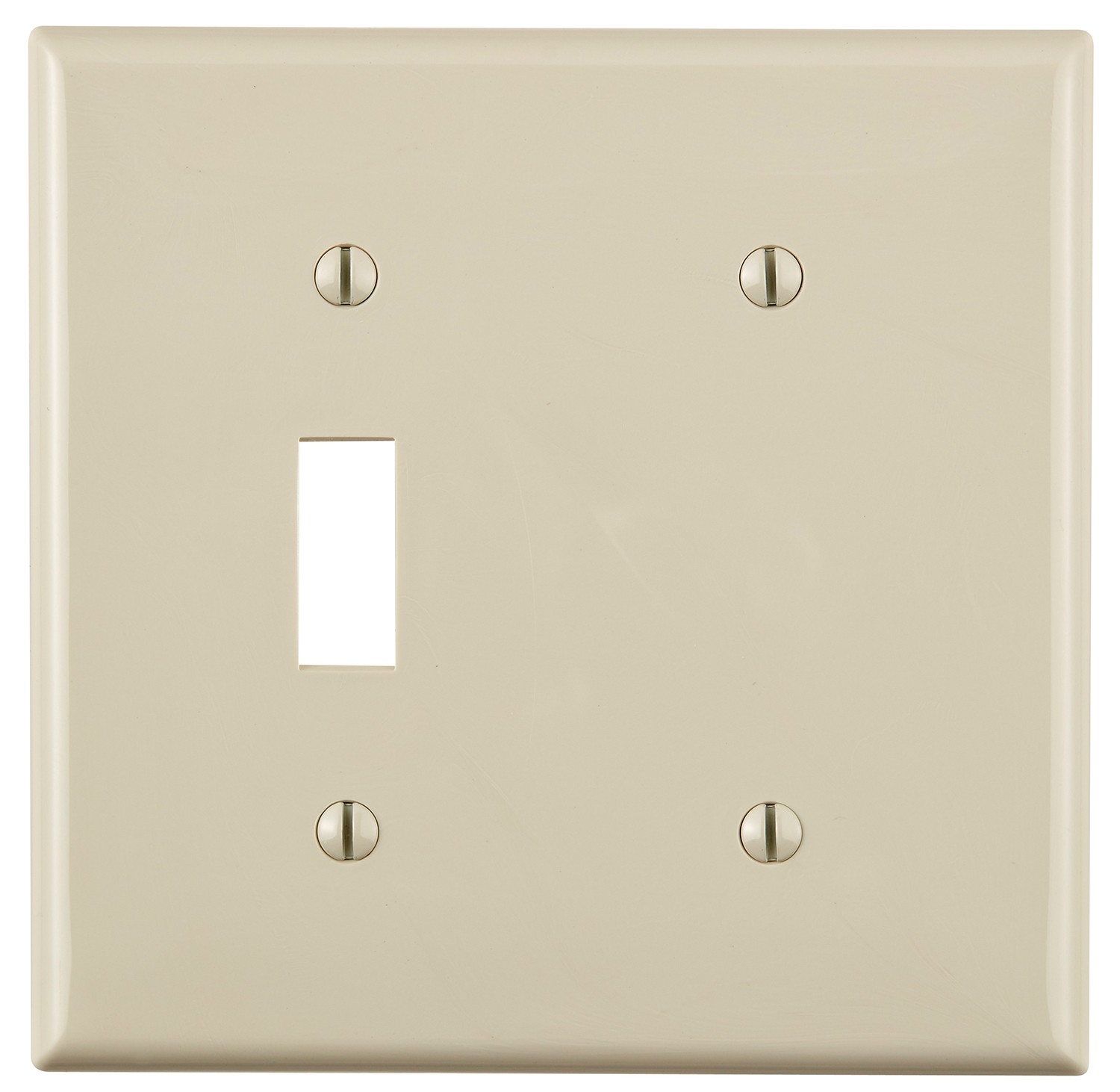 Leviton 014-80706-T 2-Gang Standard Toggle & Blank Wallplate 4.56x0.22x4.5 in.