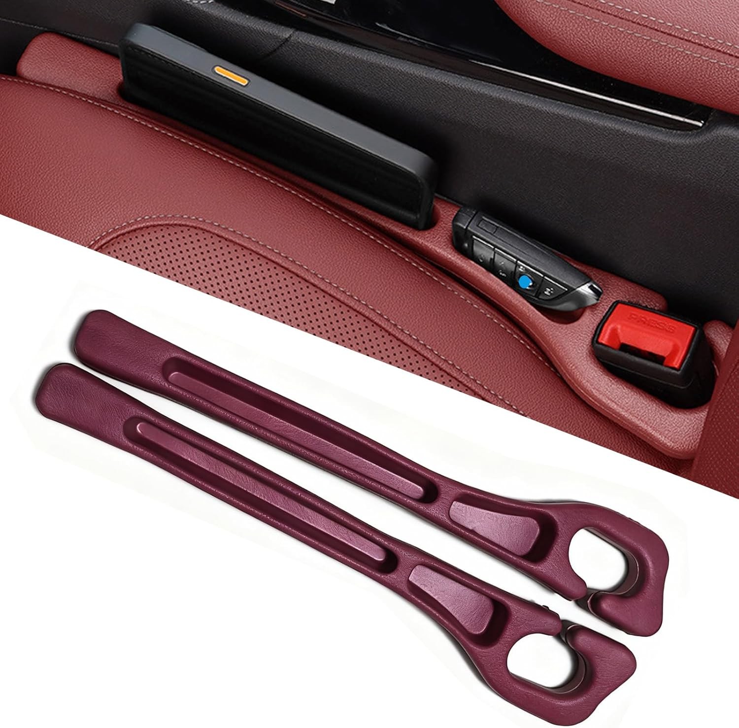 Car Seat Gap Filler Organizer of 2 - No Drop Seat Guard, Universal Car