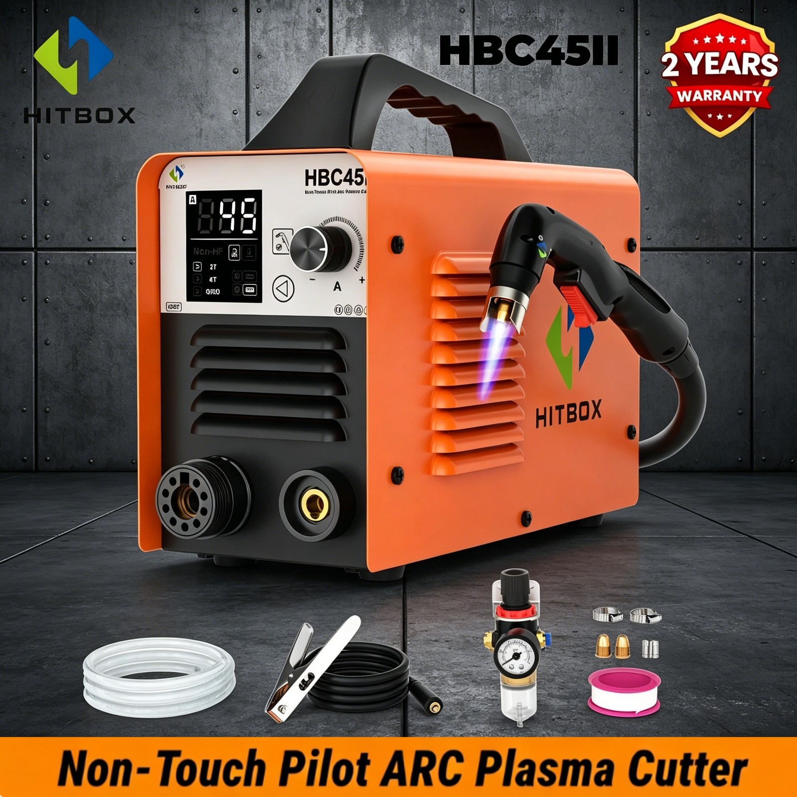 Pilot Arc HITBOX Plasma Cutter - 45A 110/220V Non-Touch (Non-HF) Home DIY