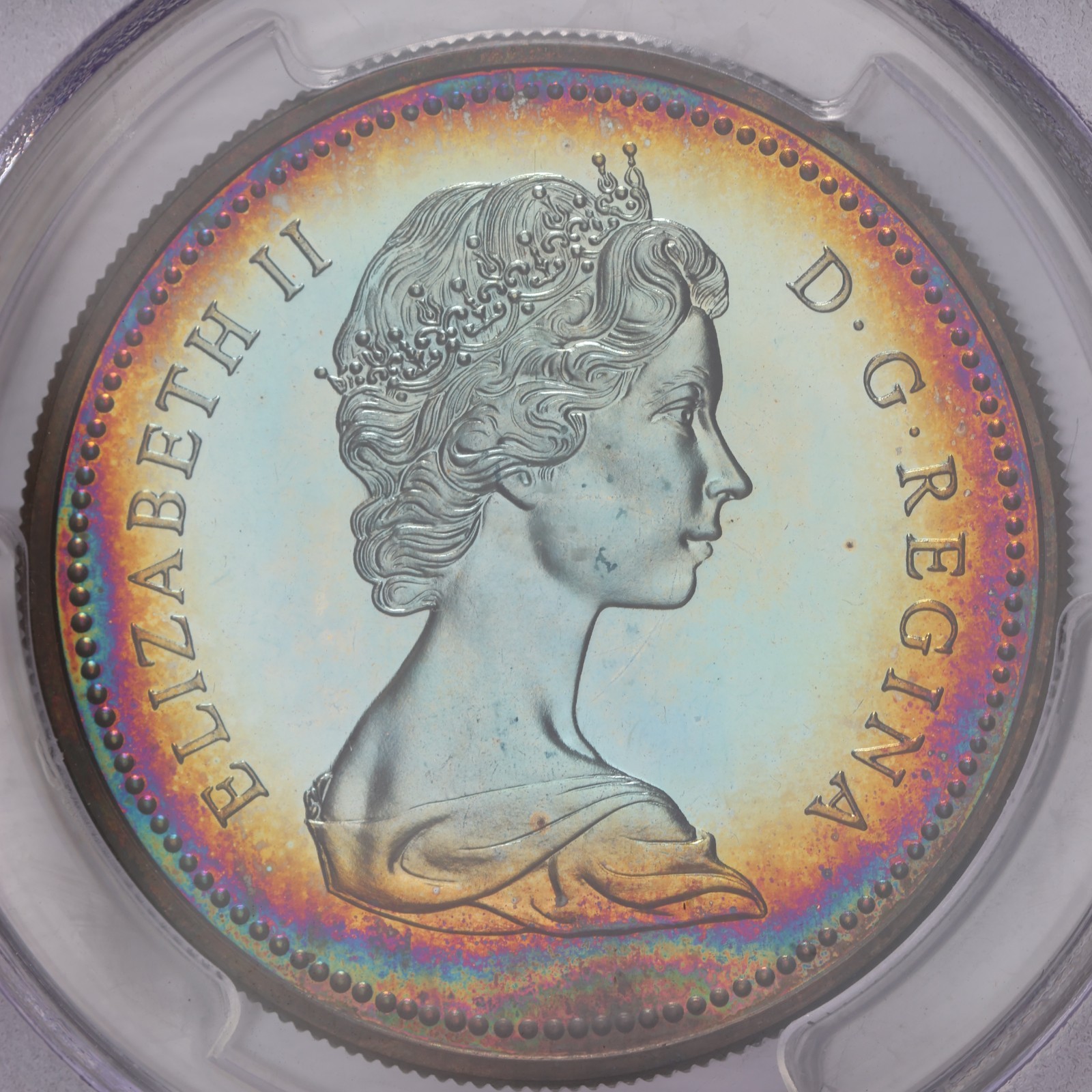 1971 Silver Canada British Columbia Dollar PCGS SP67 - Toned