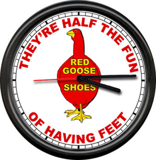 Red Goose Shoes Salesman Store Dealer Sign Wall Clock