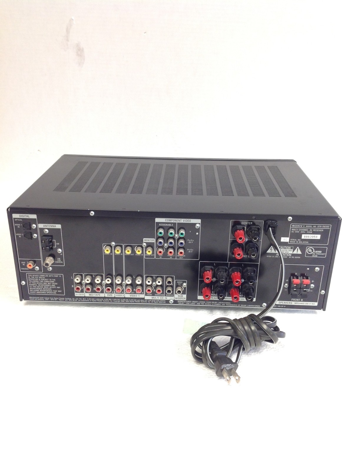 Sony STR-DG500 Digital Audio/Video Control Center 220W, No Remote, WORKING