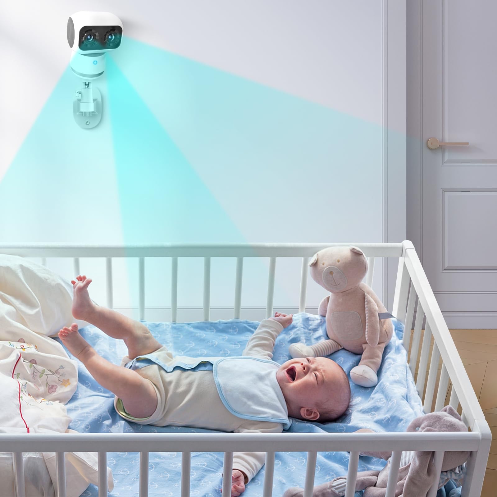 wochel Security Camera Mount for eufy Indoor Cam S350, Adjustable Baby White