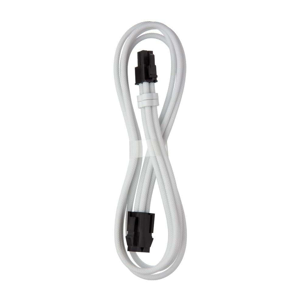 ATX 4Pin Extension Cable White 45cm Pro ModMesh Power Supply Adapter Cord