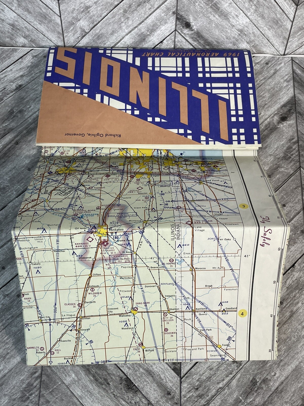 1969 Illinois Aeronautical Chart