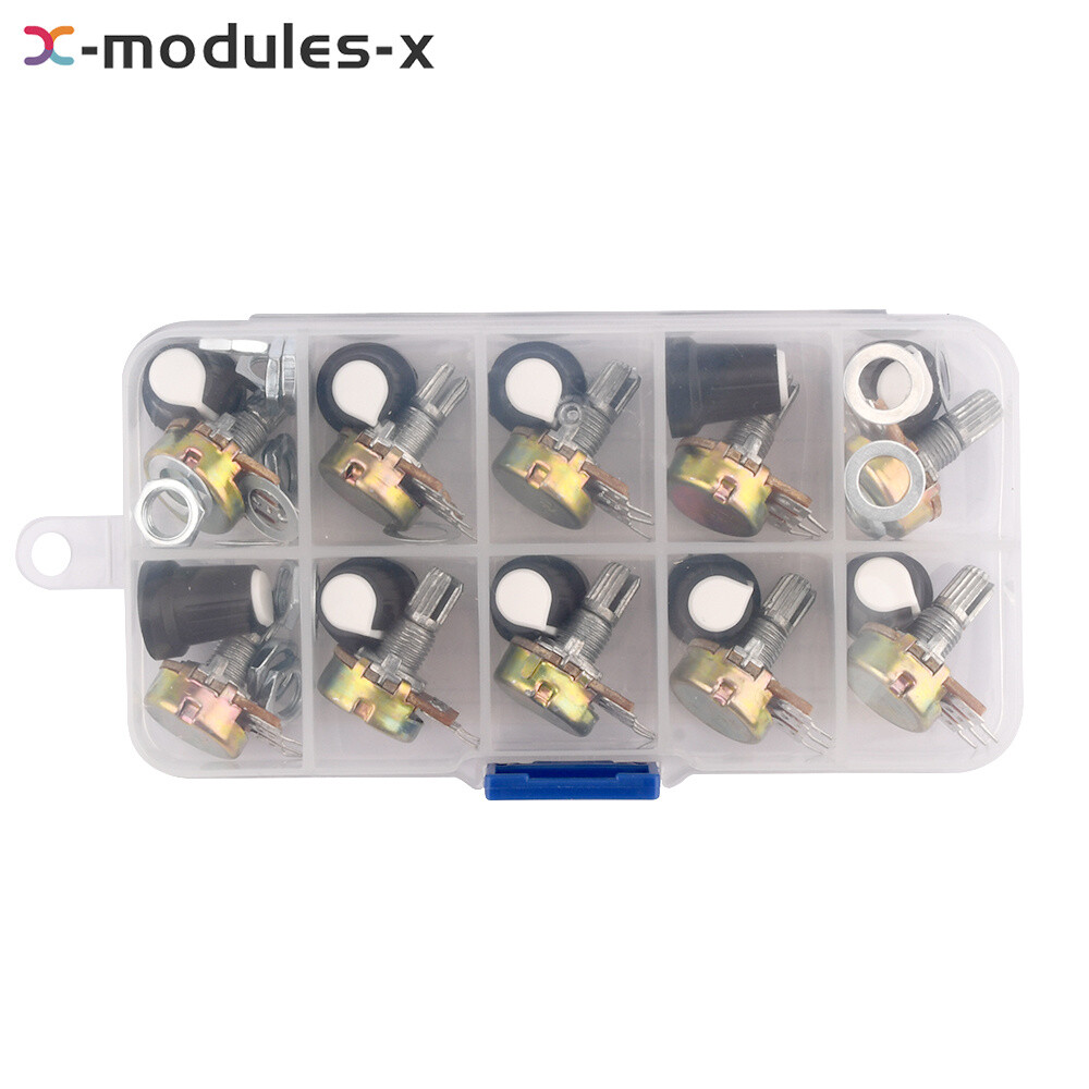 10PCS WH148 Potentiometer Switch With Knob 15MM B1K/10K/20K/50K/100K///1M Boxed