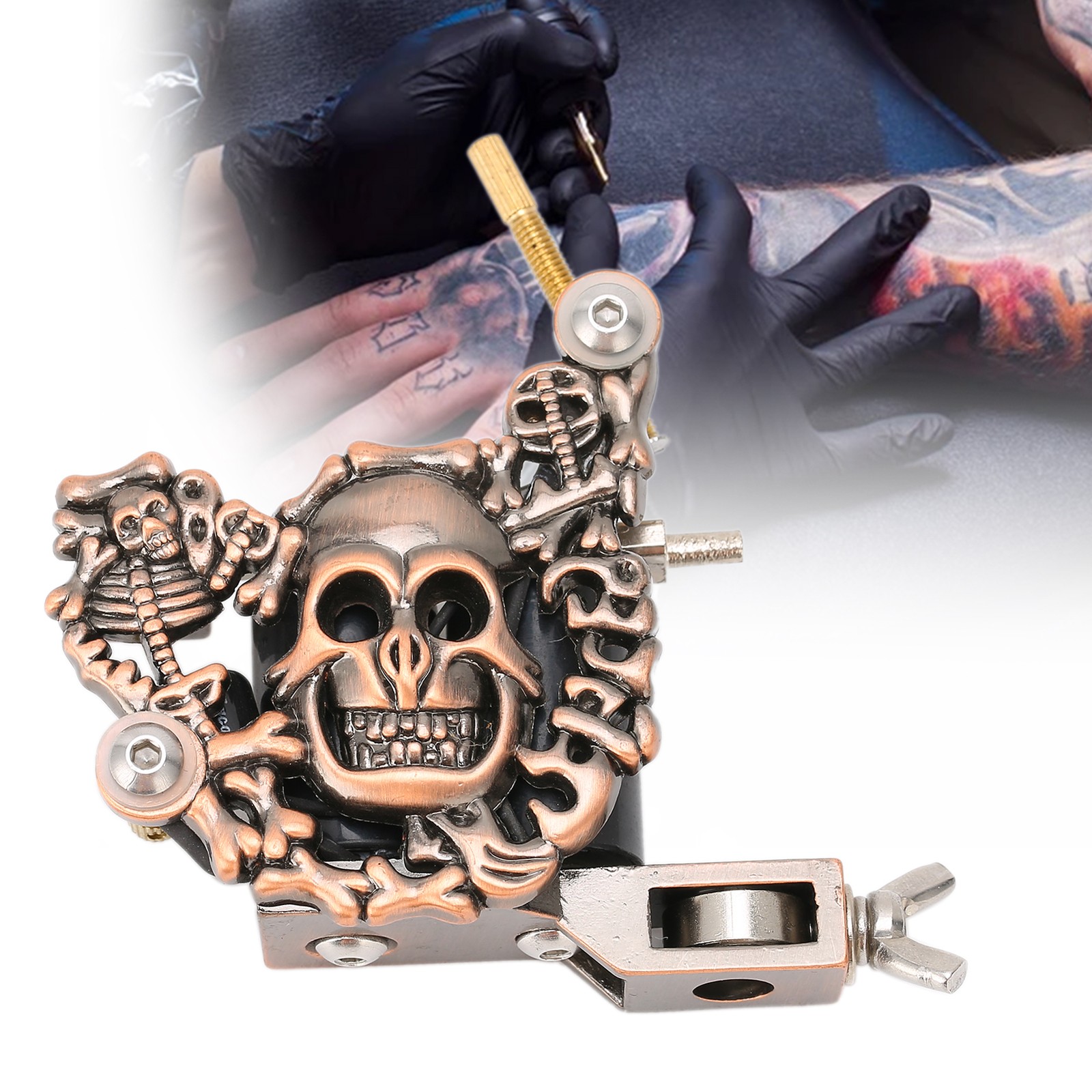 Skull Pattern Coil Tattoo Machine Traditional Body Art Tattoo Device For Tat HPT