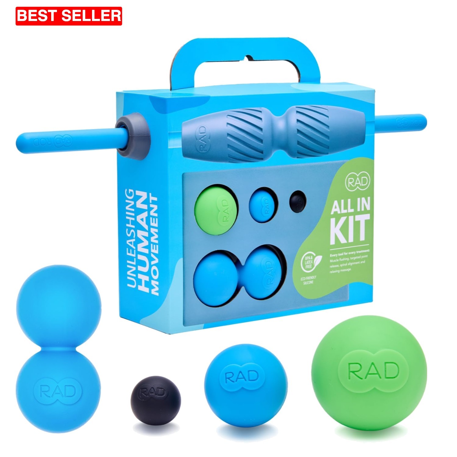 Portable 7-Piece Foam Roller & Massage Kit for Enhanced Mobility & Flexibility