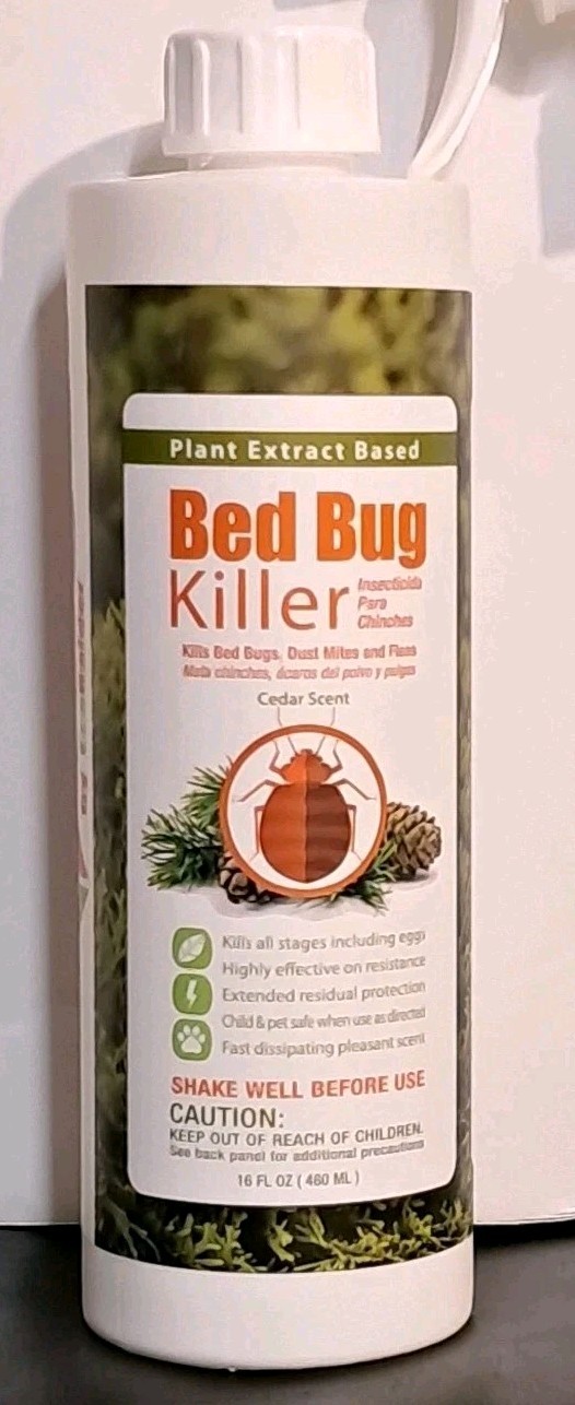 Ecoraider Plant Based Bed Bug Killer 16Oz. 100% Efficacy Kills All Stages