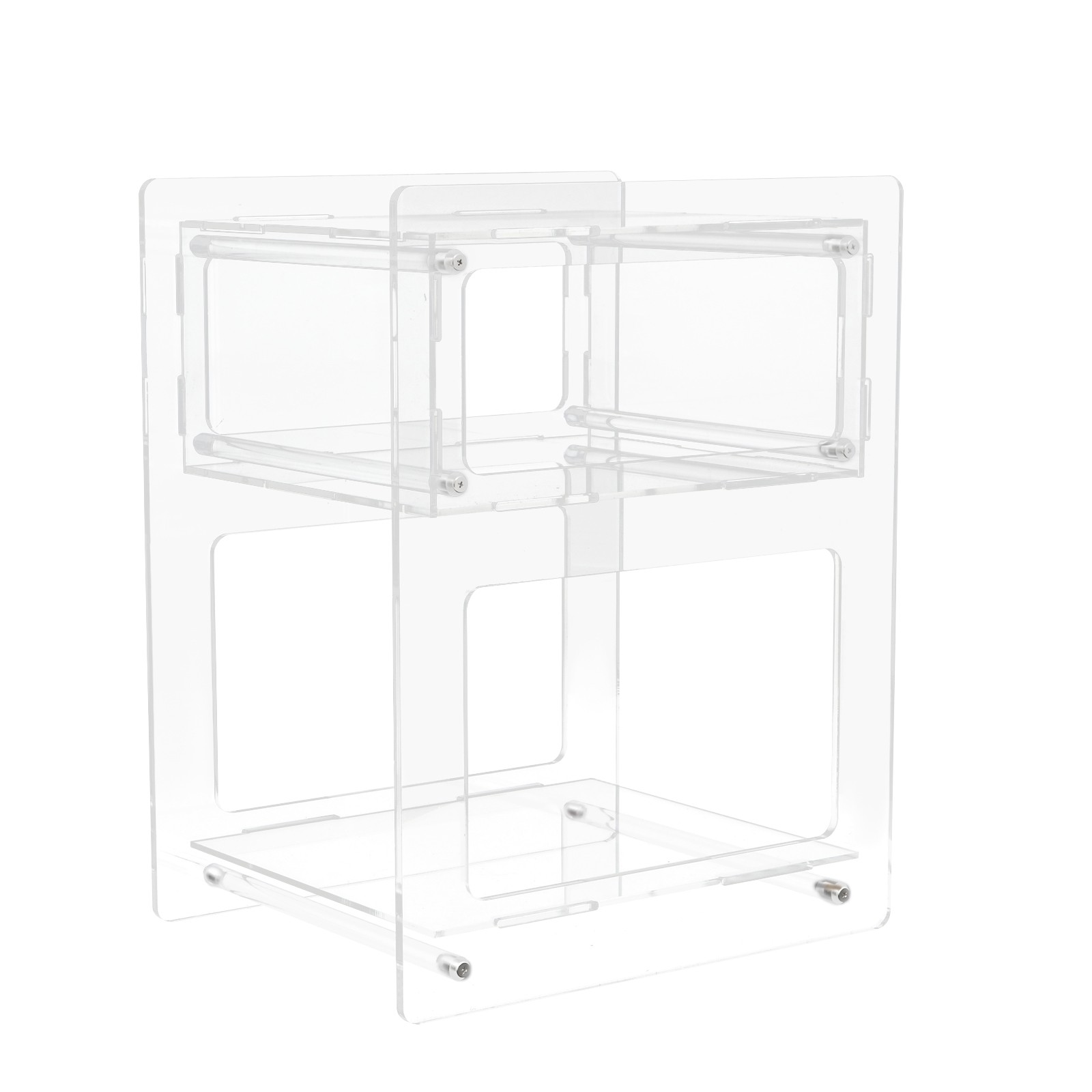 Clear Acrylic Side Table, Acrylic Nightstand, Rectangle Storage Shelf