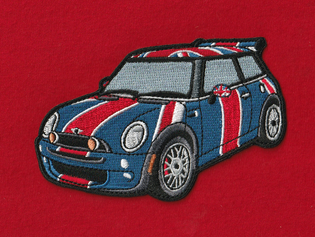Vintage Embroidered Patch British Flag for Austin Powers MINI Cooper 3/4 View