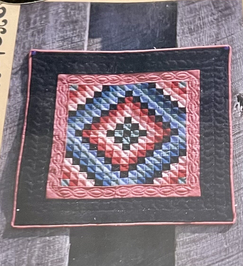SUNSHINE & SHADOWS Miniature Wall Quilt Pattern + STENCIL INCLUDED 18” Square