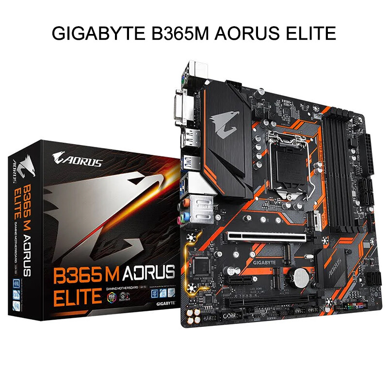 GIGABYTE B365M AORUS ELITE Dual PCI-E M.2 Slots Support 8 9 Gen CPU Motherboard