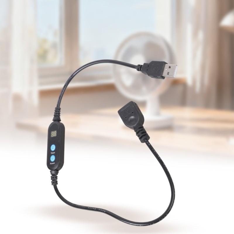 USB Timer Switching Cable 5V-20V Time Presetable Control For Home Electronics