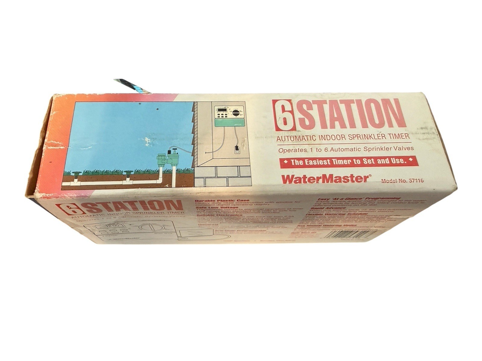 WaterMaster Orbit 6 Station Automatic Indoor Sprinkler Timer Model 57116 NOS