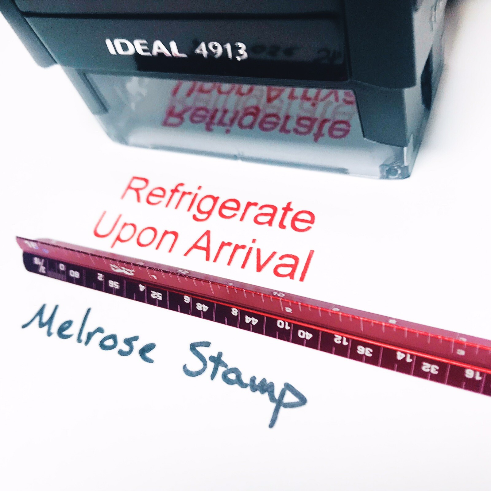 Refrigerate Upon Arrival Rubber Stamp Red Ink Ideal 4913