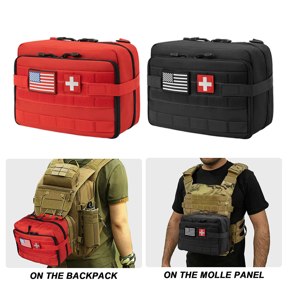 Military Tactical Molle Admin Bag EDC Utility Tool Bag Medical First Aid Pouch