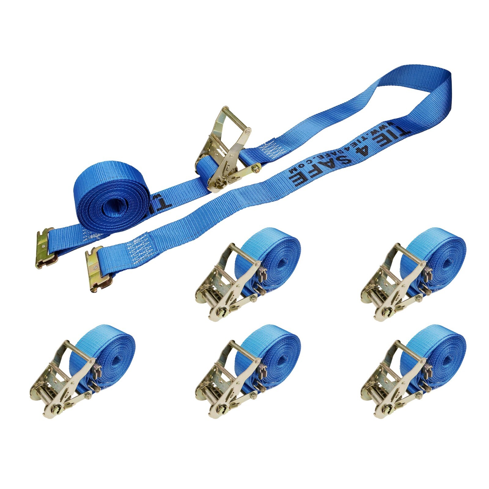 6 Pack 2" x 20' E-Track Ratchet Tie Down Strap Truck Trailer Enclosed Cargo Van